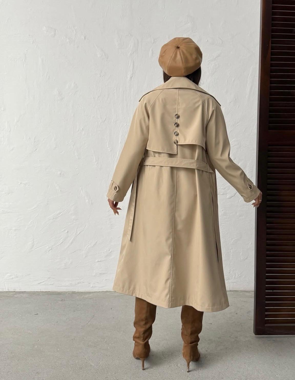 KLASİK DÜĞME DETAYLI ASTARLI TRENÇKOT